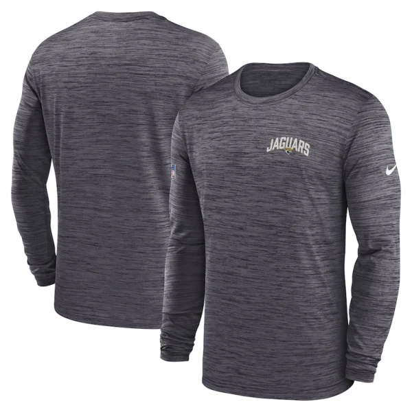 Jacksonville jaguars nike sideline velocity athletic stack performance long sleeve t shirt Charcoal