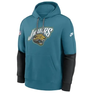 Jacksonville jaguars nike throwback alternate logo team issue club pullover hoodie Teal M