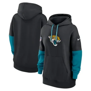 Jacksonville jaguars nike womens 2024 sideline essential fleece pullover hoodie Black