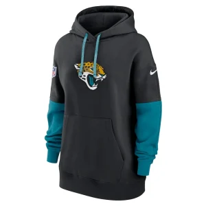 Jacksonville jaguars nike womens 2024 sideline essential fleece pullover hoodie Black S