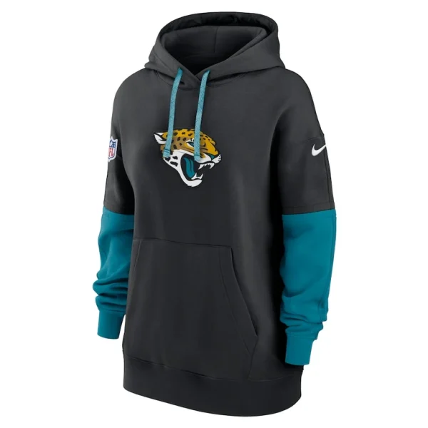 Jacksonville jaguars nike womens 2024 sideline essential fleece pullover hoodie Black S