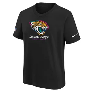 Jacksonville jaguars nike youth 2024 nfl crucial catch t shirt Black Yth M