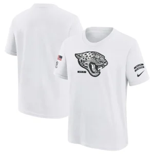 Jacksonville jaguars nike youth 2024 salute to service t shirt White