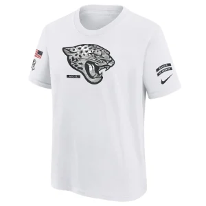 Jacksonville jaguars nike youth 2024 salute to service t shirt White Yth M