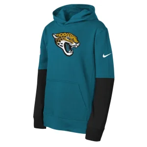 Jacksonville jaguars nike youth club pullover hoodie Teal Yth M