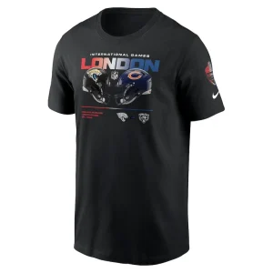 Jacksonville jaguars vs. chicago bears nike international games london 2024 t shirt Black M