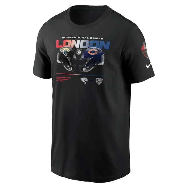 Jacksonville jaguars vs. chicago bears nike international games london 2024 t shirt Black M
