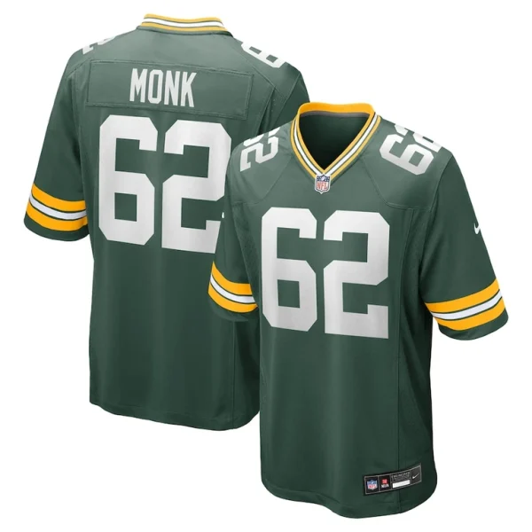 Jacob monk green bay packers nike game jersey Green