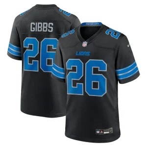 Jahmyr gibbs detroit lions nike 2nd alternate game jersey Black