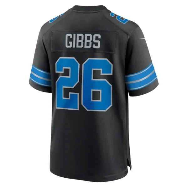 Jahmyr gibbs detroit lions nike 2nd alternate game jersey Black L
