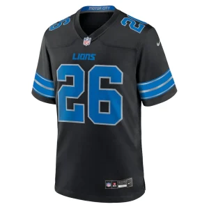 Jahmyr gibbs detroit lions nike 2nd alternate game jersey Black M