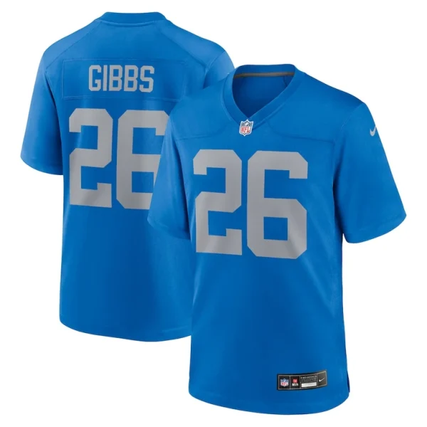 Jahmyr gibbs detroit lions nike alternate game jersey Blue