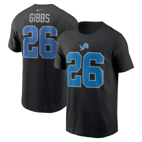 Jahmyr gibbs detroit lions nike name number t shirt Black