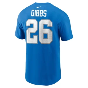 Jahmyr gibbs detroit lions nike name number t shirt Blue L