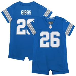 Jahmyr gibbs detroit lions nike newborn infant game romper jersey Blue