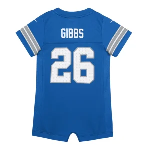 Jahmyr gibbs detroit lions nike newborn infant game romper jersey Blue 6 9 MO