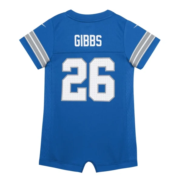 Jahmyr gibbs detroit lions nike newborn infant game romper jersey Blue 6 9 MO
