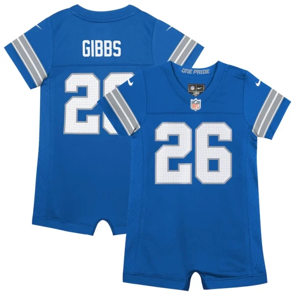 Jahmyr gibbs detroit lions nike newborn infant game romper jersey Blue