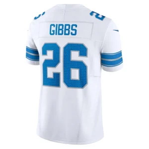Jahmyr gibbs detroit lions nike vapor f.u.s.e. limited jersey White L