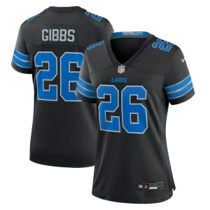Jahmyr gibbs detroit lions nike womens 2nd alternate game jersey Black