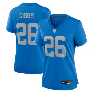 Jahmyr gibbs detroit lions nike womens alternate game jersey Blue
