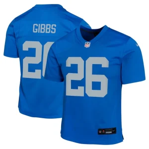 Jahmyr gibbs detroit lions nike youth alternate game jersey Blue