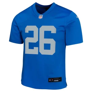 Jahmyr gibbs detroit lions nike youth alternate game jersey Blue Yth M