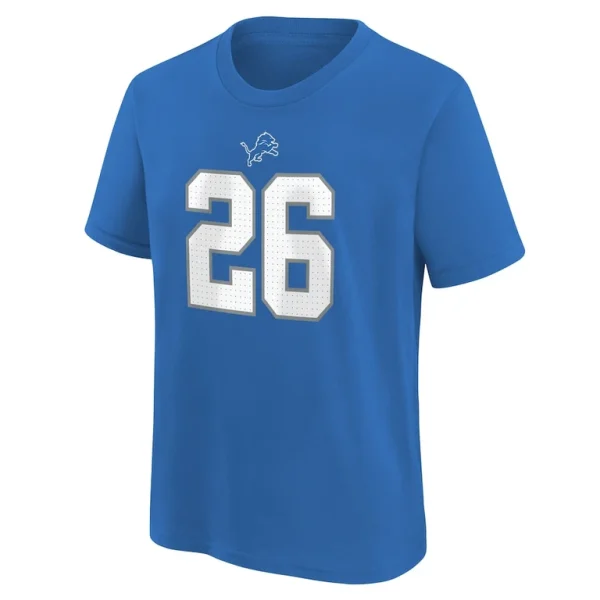 Jahmyr gibbs detroit lions nike youth player name number t shirt Blue Yth M