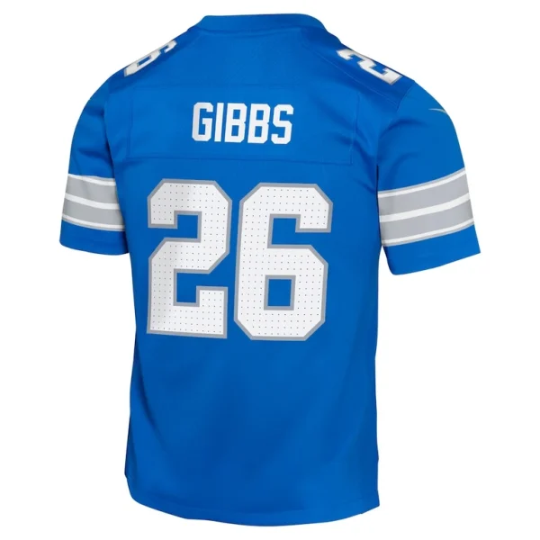 Jahmyr gibbs detroit lions nike youth team player game jersey Blue Yth L