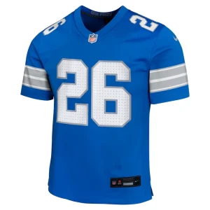 Jahmyr gibbs detroit lions nike youth team player game jersey Blue Yth M