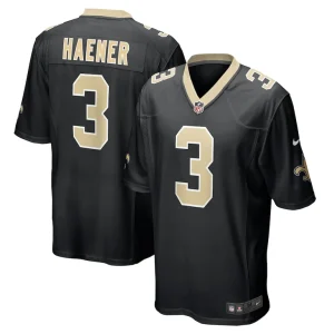 Jake haener new orleans saints nike team game jersey Black