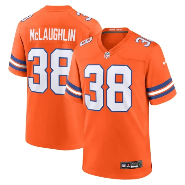 Jaleel mclaughlin denver broncos nike mile high collection 1977 throwback player game jersey Orange