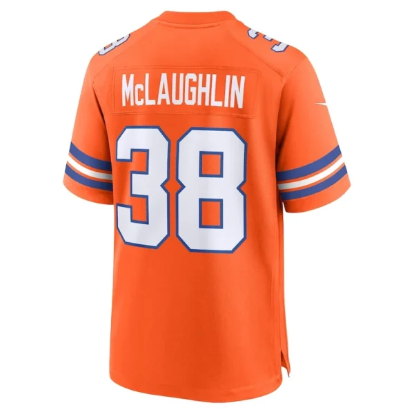 Jaleel mclaughlin denver broncos nike mile high collection 1977 throwback player game jersey Orange L