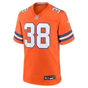 Jaleel mclaughlin denver broncos nike mile high collection 1977 throwback player game jersey Orange M