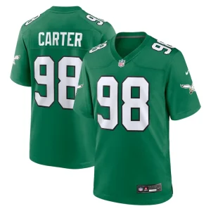 Jalen carter philadelphia eagles nike alternate game jersey Kelly green