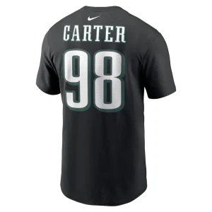 Jalen carter philadelphia eagles nike player name number t shirt Black L