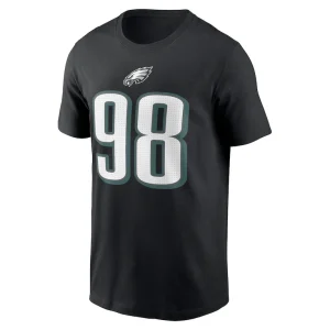 Jalen carter philadelphia eagles nike player name number t shirt Black M