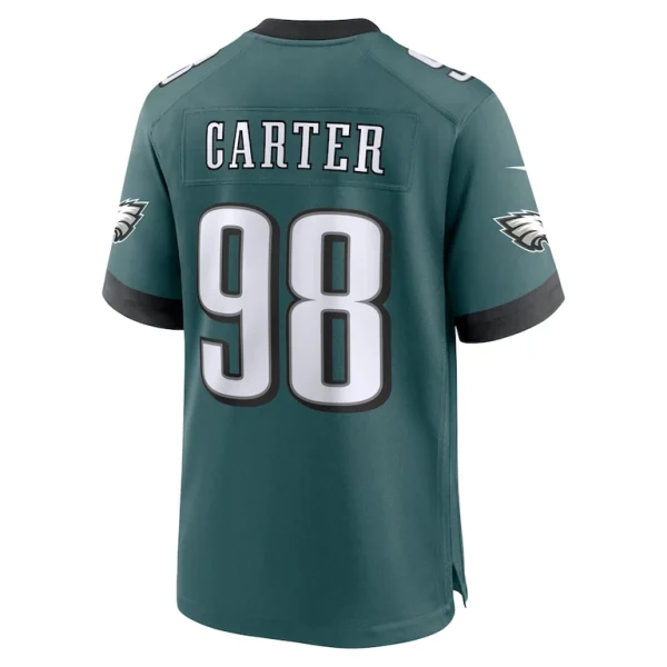 Jalen carter philadelphia eagles nike super bowl lix game player jersey Midnight green L
