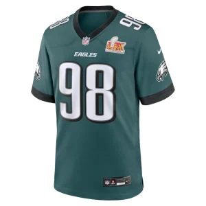 Jalen carter philadelphia eagles nike super bowl lix game player jersey Midnight green M