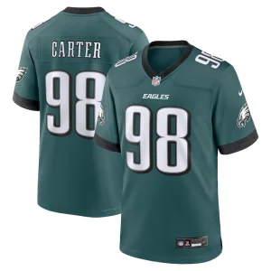Jalen carter philadelphia eagles nike team game jersey Midnight green