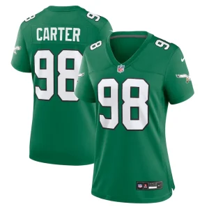 Jalen carter philadelphia eagles nike womens alternate game jersey Kelly green