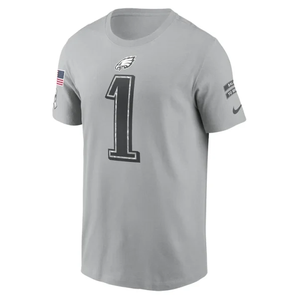 Jalen hurts philadelphia eagles nike 2024 salute to service name number t shirt Gray M