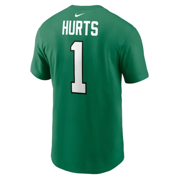Jalen hurts philadelphia eagles nike alternate player name number t shirt Kelly green L