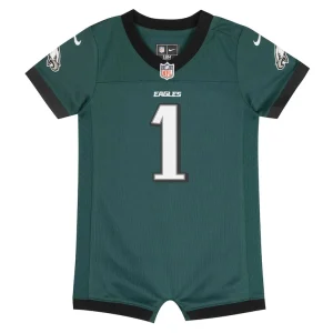 Jalen hurts philadelphia eagles nike newborn infant game romper jersey Midnight green 3 6 MO