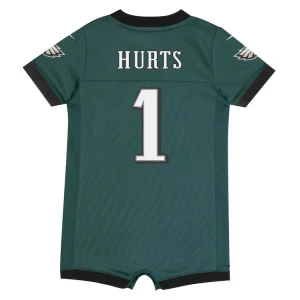 Jalen hurts philadelphia eagles nike newborn infant game romper jersey Midnight green 6 9 MO