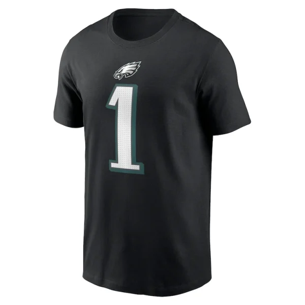 Jalen hurts philadelphia eagles nike player name number t shirt Black M
