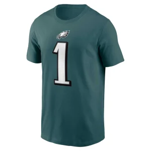 Jalen hurts philadelphia eagles nike player name number t shirt Midnight green M