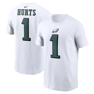 Jalen hurts philadelphia eagles nike player name number t shirt White