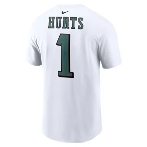 Jalen hurts philadelphia eagles nike player name number t shirt White L
