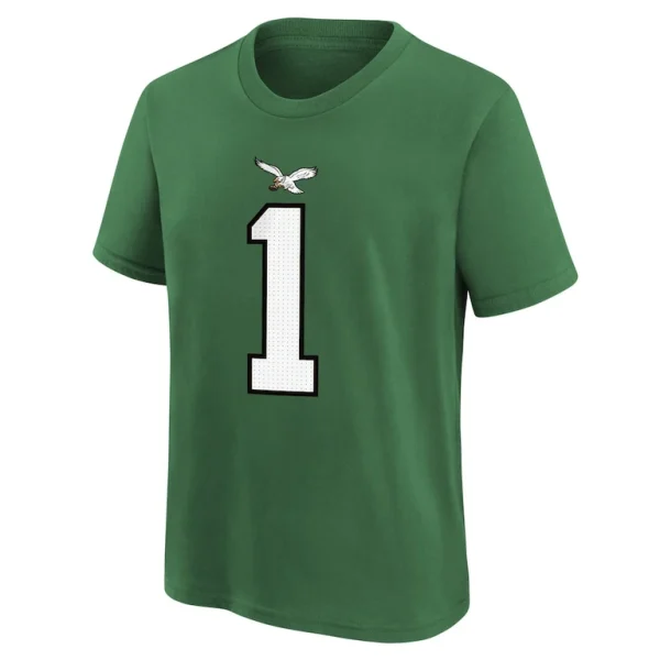 Jalen hurts philadelphia eagles nike preschool player name number t shirt Kelly green 56
